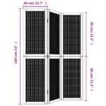 Cloison de séparation 3 panneaux marron bois paulownia massif – Image 6