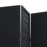 Cloison de séparation 3 panneaux noir bois de paulownia massif – Image 4