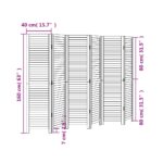 Cloison de séparation 6 panneaux noir bois de paulownia massif – Image 6