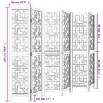Cloison de séparation 6 panneaux marron bois paulownia massif – Image 6