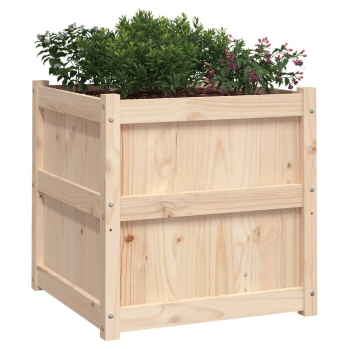 Jardinière d'extérieur 60x60x60 cm bois de pin massif – Image 2