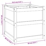 Jardinière d'extérieur 60x60x60 cm bois de pin massif – Image 9