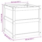 Jardinières 2 pcs blanc bois de pin massif – Image 10