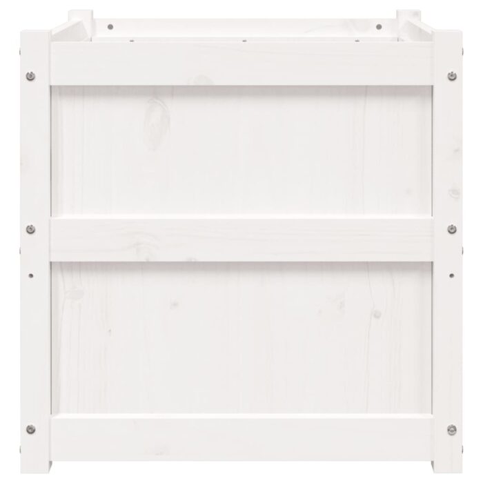 Jardinières 2 pcs blanc bois de pin massif – Image 4