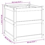 Jardinière cire marron 60x60x60 cm bois de pin massif – Image 9