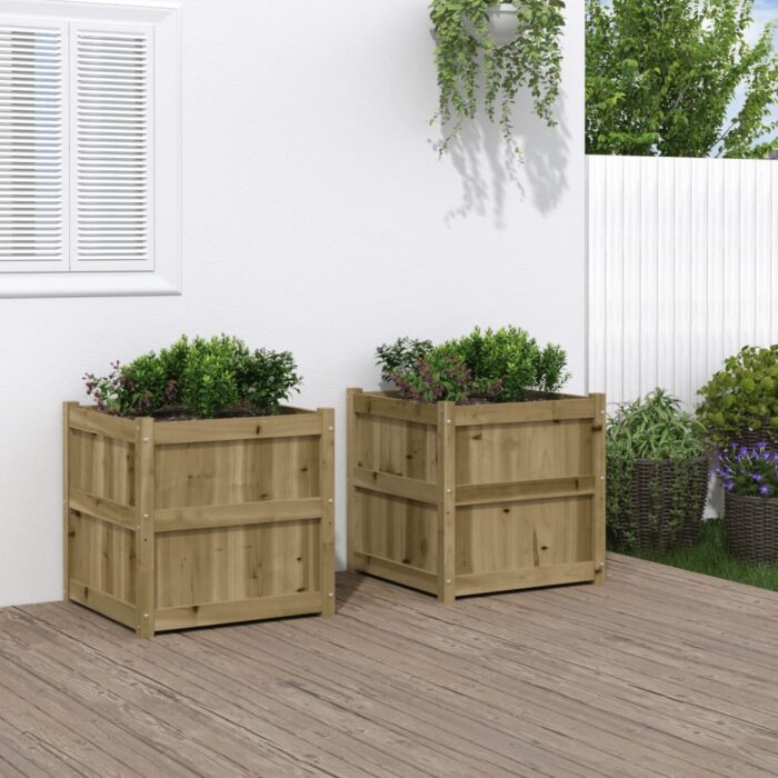 Jardinières 2 pcs bois de pin imprégné – Image 1