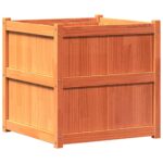 Jardinière cire marron 70x70x70 cm bois de pin massif – Image 4
