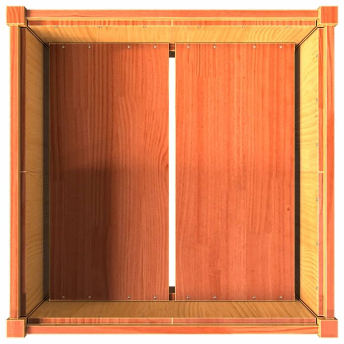 Jardinière cire marron 70x70x70 cm bois de pin massif – Image 5