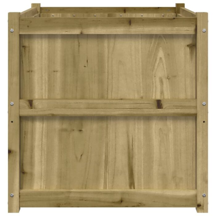 Jardinière d'extérieur 70x70x70 cm bois de pin imprégné – Image 3