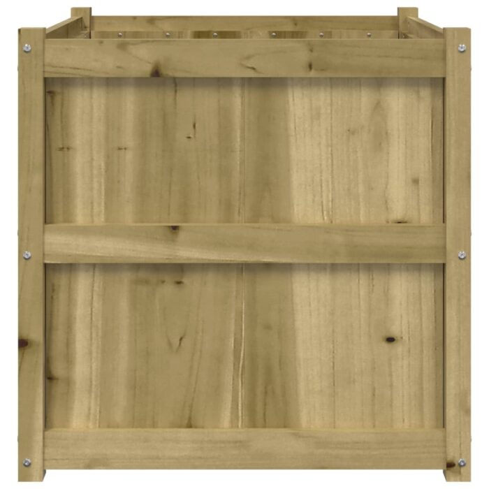 Jardinière d'extérieur 70x70x70 cm bois de pin imprégné – Image 4