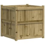 Jardinière d'extérieur 70x70x70 cm bois de pin imprégné – Image 5