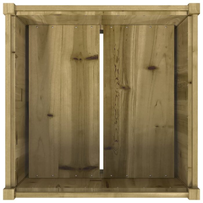 Jardinière d'extérieur 70x70x70 cm bois de pin imprégné – Image 6