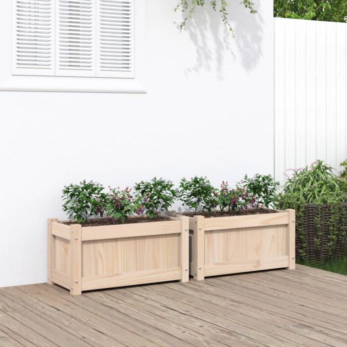 Jardinières 2 pcs bois de pin massif – Image 1