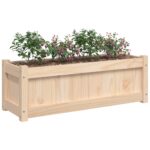 Jardinière d'extérieur 90x31x31 cm bois de pin massif – Image 2