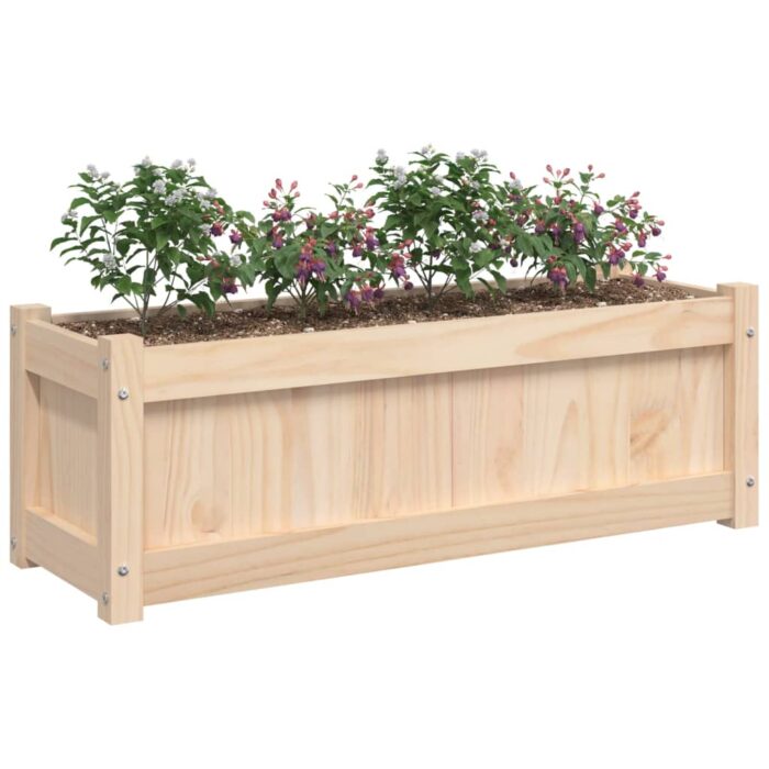 Jardinière d'extérieur 90x31x31 cm bois de pin massif – Image 2