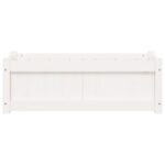 Jardinière blanc 90x31x31 cm bois massif de pin – Image 3