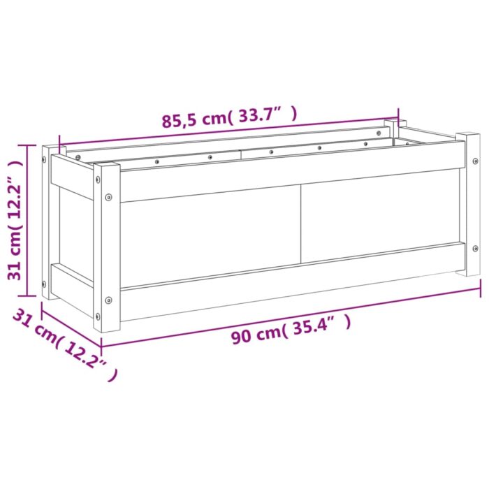 Jardinières 2 pcs blanc bois de pin massif – Image 10