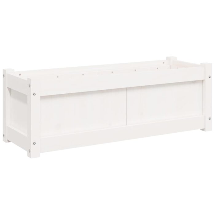 Jardinières 2 pcs blanc bois de pin massif – Image 3