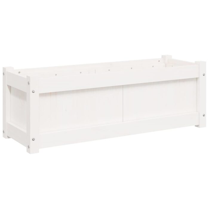 Jardinières 2 pcs blanc bois de pin massif – Image 6