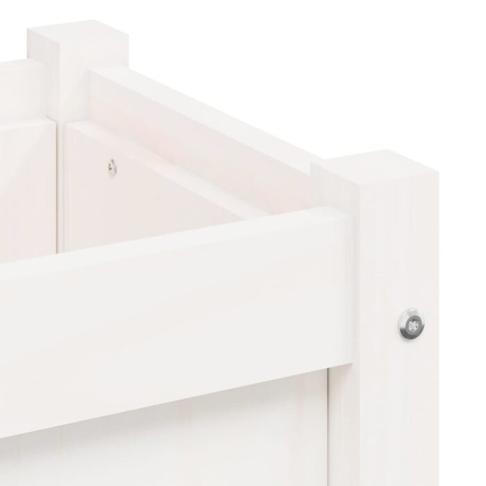 Jardinières 2 pcs blanc bois de pin massif – Image 8