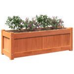 Jardinière cire marron 90x31x31 cm bois de pin massif – Image 2