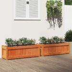 Jardinières 2 pcs cire marron bois de pin massif