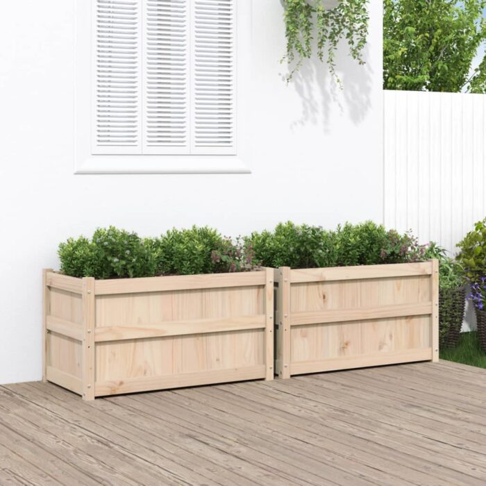 Jardinières 2 pcs bois de pin massif – Image 1
