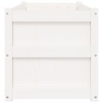 Jardinière blanc 90x50x50 cm bois de pin massif – Image 4