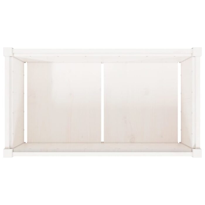 Jardinière blanc 90x50x50 cm bois de pin massif – Image 6