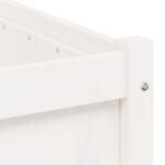 Jardinière blanc 90x50x50 cm bois de pin massif – Image 7