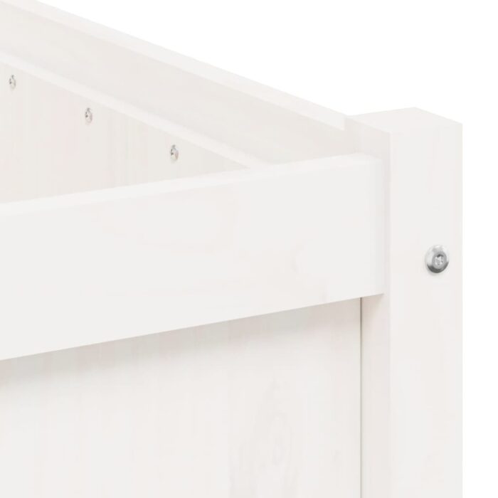 Jardinière blanc 90x50x50 cm bois de pin massif – Image 7