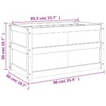 Jardinière blanc 90x50x50 cm bois de pin massif – Image 9
