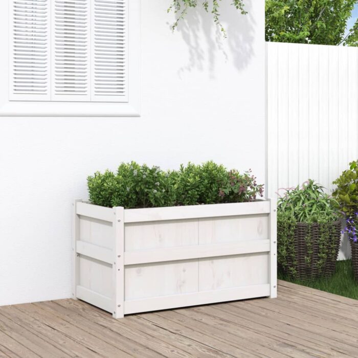 VXL8721012076112_m_en_hd_1.jpg Jardinière blanc 90x50x50 cm bois de pin massif – Image 1