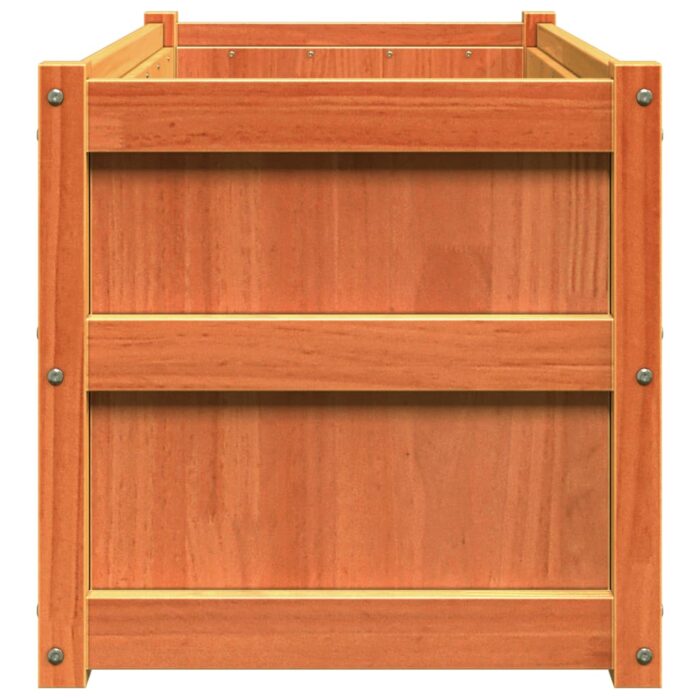 Jardinière cire marron 90x50x50 cm bois de pin massif – Image 4