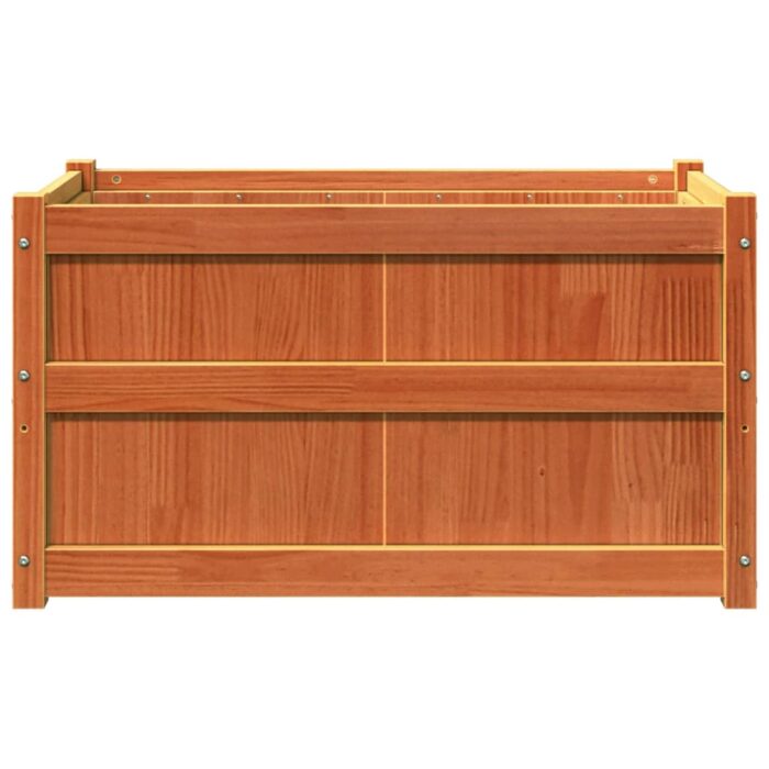 Jardinières 2 pcs cire marron bois de pin massif – Image 4