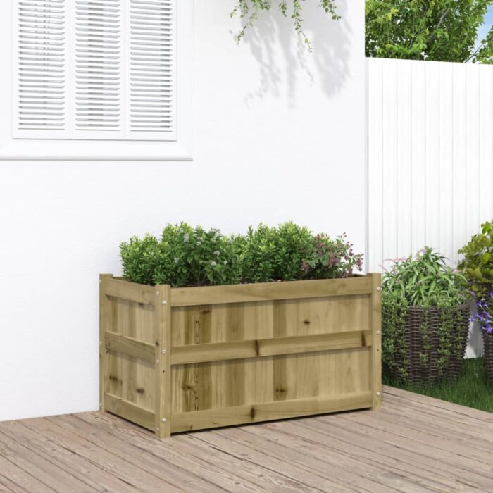 Jardinière d'extérieur 90x50x50 cm bois de pin imprégné – Image 1