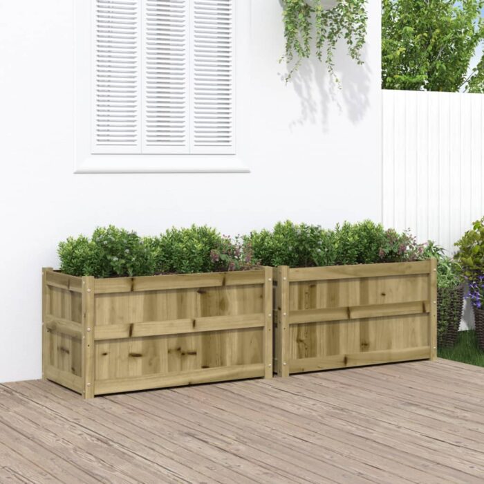Jardinières 2 pcs bois de pin imprégné – Image 1