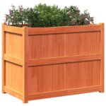 Jardinière cire marron 90x50x70 cm bois de pin massif – Image 2