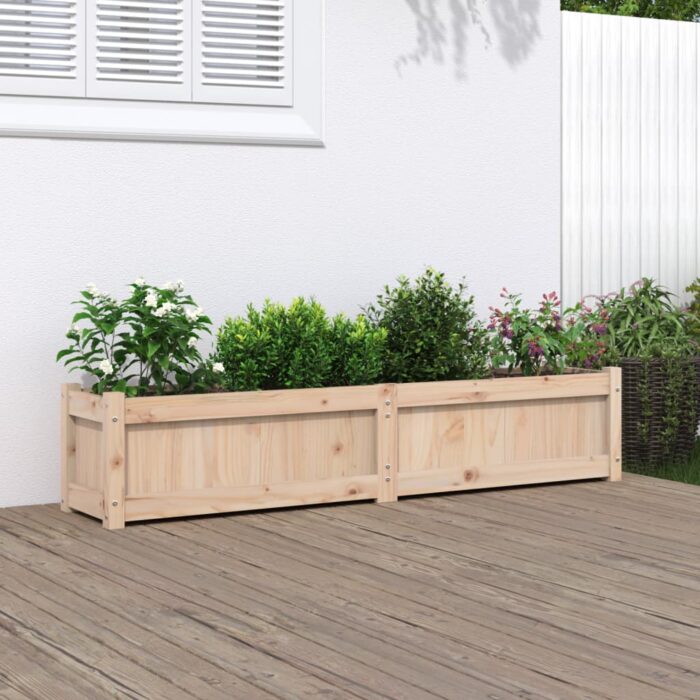 Jardinière 150x31x31 cm bois de pin massif – Image 1