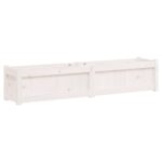 Jardinières 2 pcs blanc bois de pin massif – Image 2