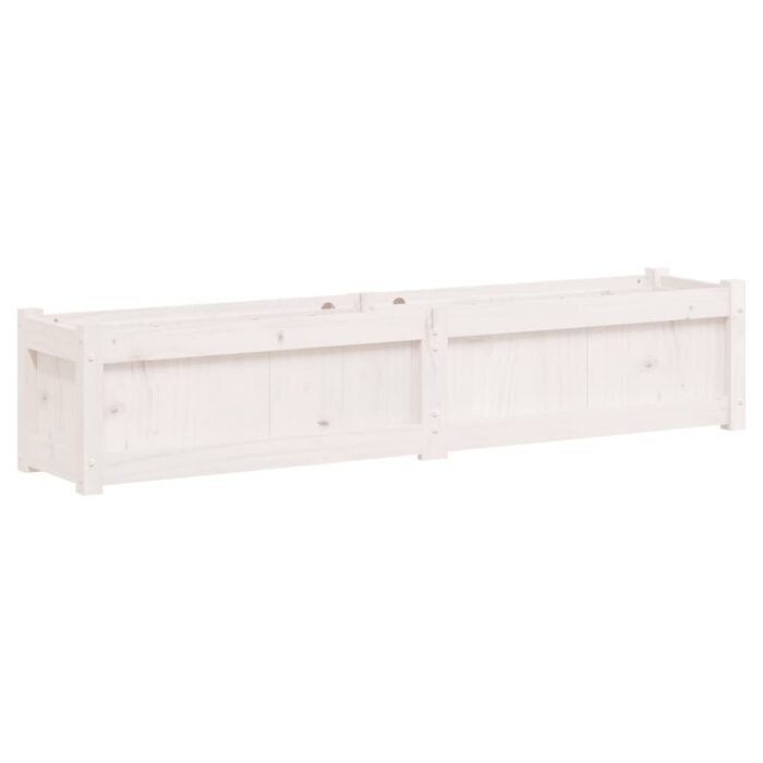 Jardinières 2 pcs blanc bois de pin massif – Image 2