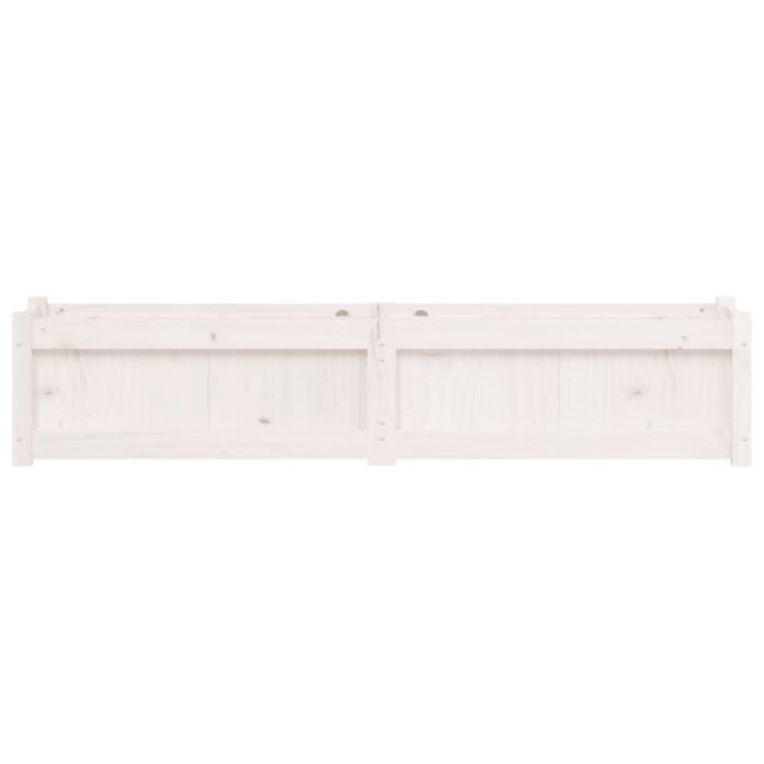 Jardinières 2 pcs blanc bois de pin massif – Image 3