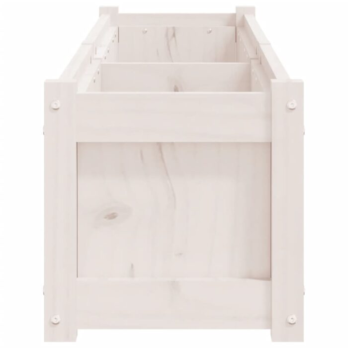 Jardinières 2 pcs blanc bois de pin massif – Image 4