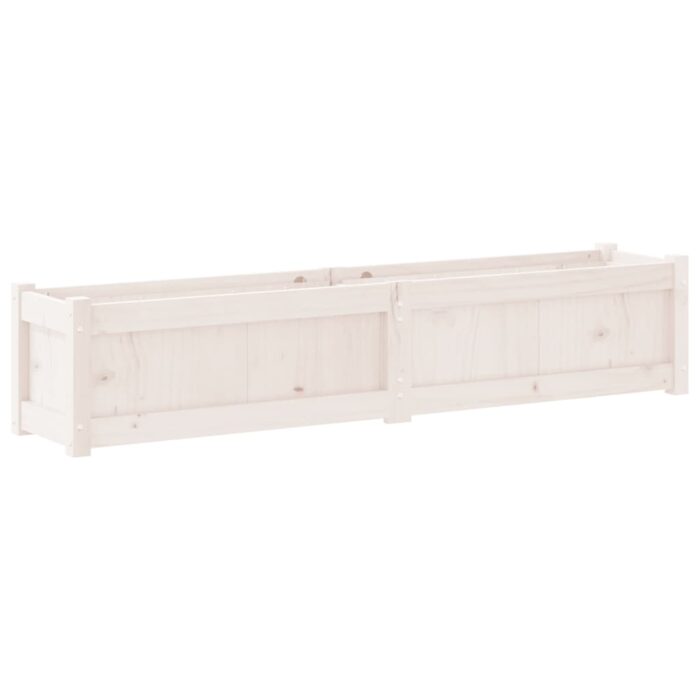 Jardinières 2 pcs blanc bois de pin massif – Image 5