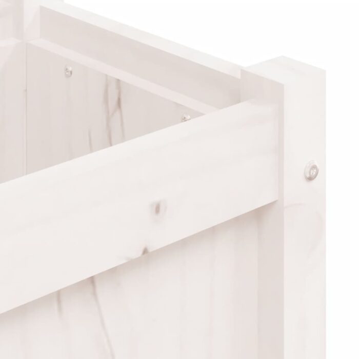 Jardinières 2 pcs blanc bois de pin massif – Image 7