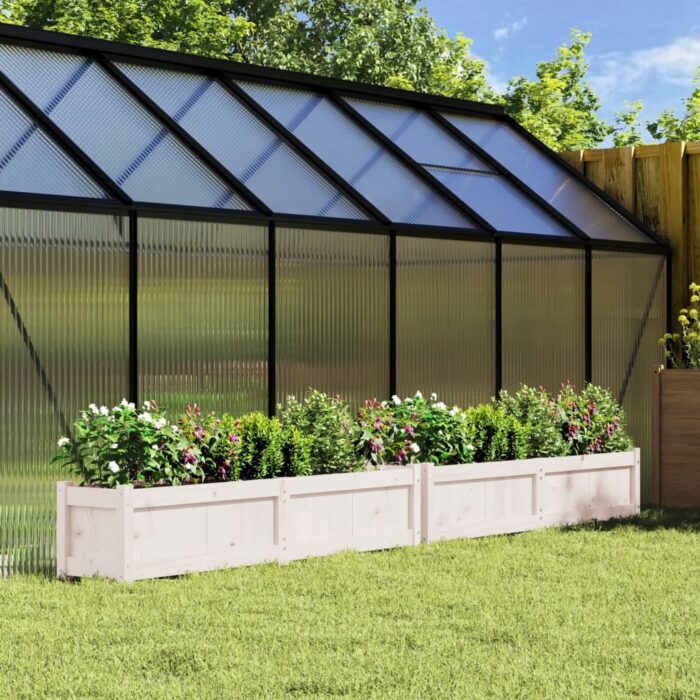Jardinières 2 pcs blanc bois de pin massif – Image 1