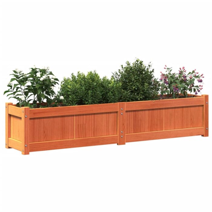 Jardinières 2 pcs cire marron bois de pin massif – Image 2