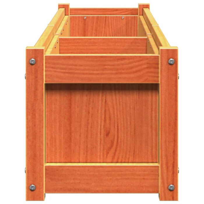 Jardinières 2 pcs cire marron bois de pin massif – Image 5