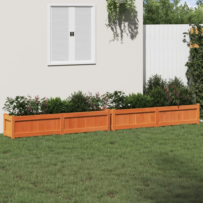 Jardinières 2 pcs cire marron bois de pin massif – Image 1