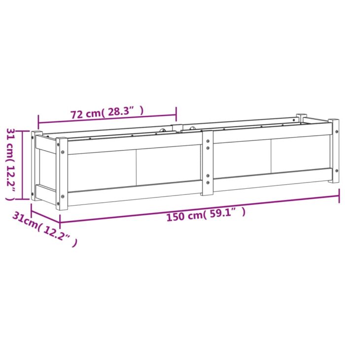 Jardinières 2 pcs bois de pin imprégné – Image 9